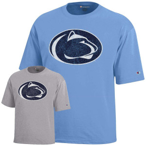 youth t-shirts with athletic logo light blue & oxford image